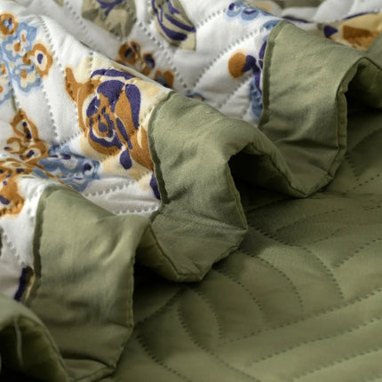 Dreamy Printed Bedcover Set Green White