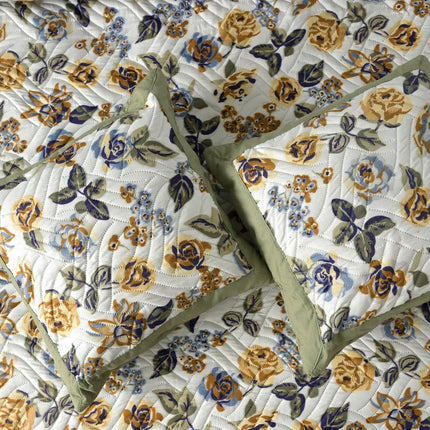 Dreamy Printed Bedcover Set Green White