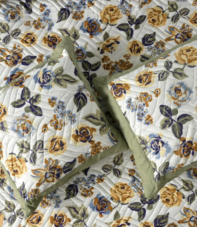 Dreamy Printed Bedcover Set Green White