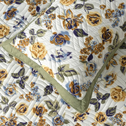 Dreamy Printed Bedcover Set Green White