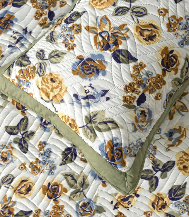 Dreamy Printed Bedcover Set Green White