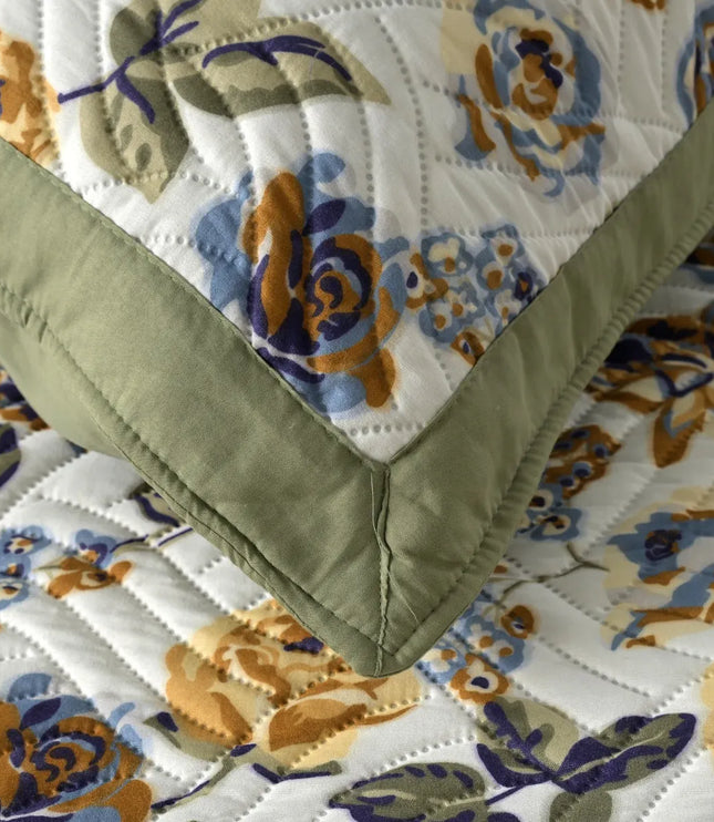 Dreamy Printed Bedcover Set Green White