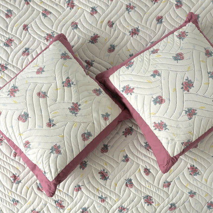 Dreamy Printed Bedcover Set - Pink White