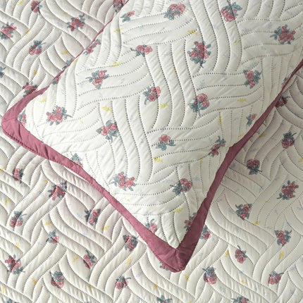 Dreamy Printed Bedcover Set - Pink White