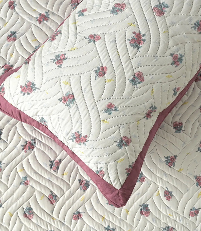 Dreamy Printed Bedcover Set - Pink White