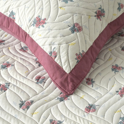 Dreamy Printed Bedcover Set - Pink White