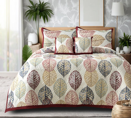 Dreamy Printed Bedcover Set - Red White