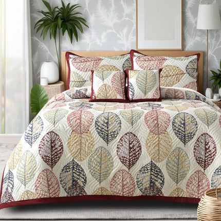 Dreamy Printed Bedcover Set - Red White