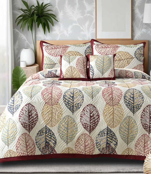 Dreamy Printed Bedcover Set - Red White