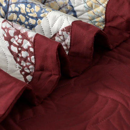 Dreamy Printed Bedcover Set - Red White