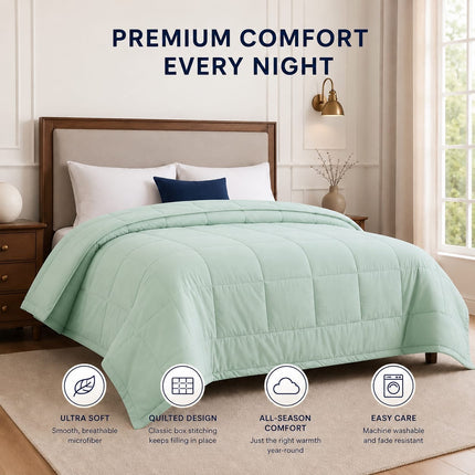 Jacquard Quilted Comforter - Mint Green
