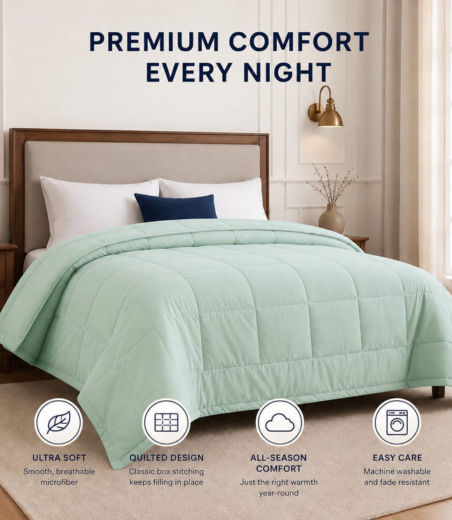 Jacquard Quilted Comforter - Mint Green