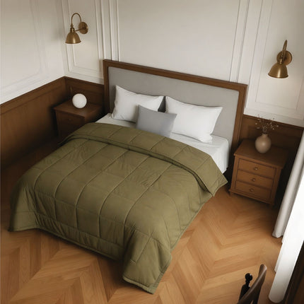 Jacquard Quilted Comforter - Olive