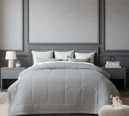 Jacquard Quilted Comforter - Grey