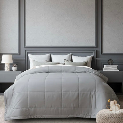 Jacquard Quilted Comforter - Grey