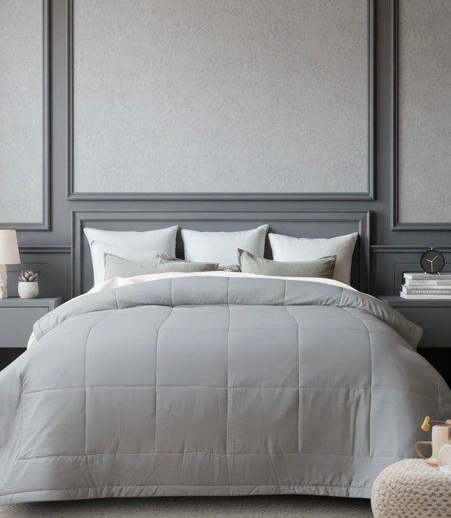 Jacquard Quilted Comforter - Grey