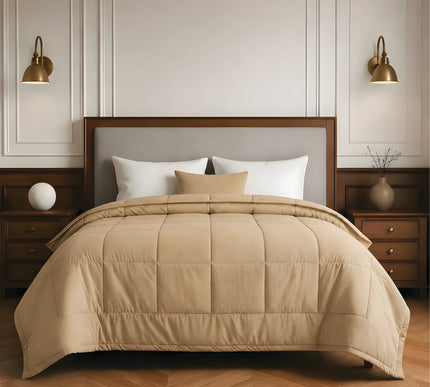 Jacquard Quilted Comforter Beige