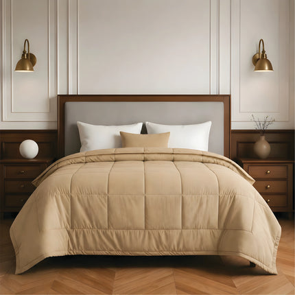 Jacquard Quilted Comforter Beige