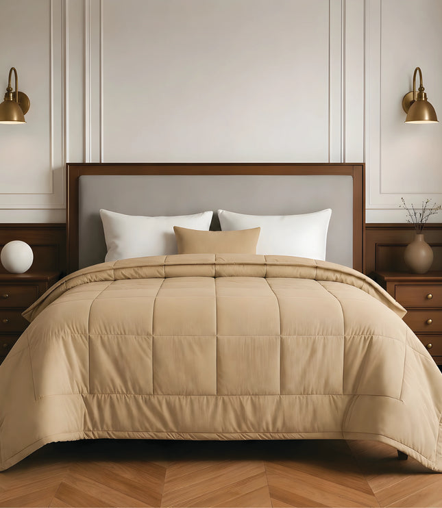 Jacquard Quilted Comforter Beige