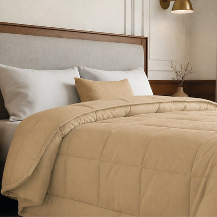 Jacquard Quilted Comforter Beige