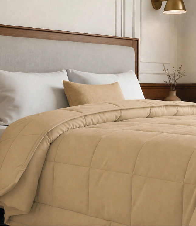 Jacquard Quilted Comforter Beige