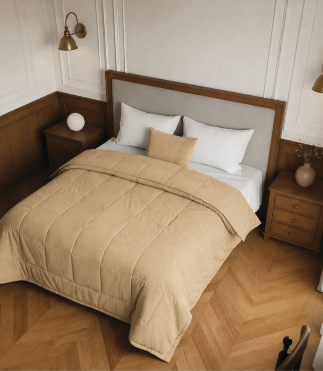 Jacquard Quilted Comforter Beige