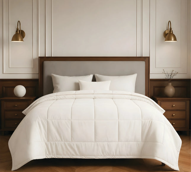 Jacquard Quilted Comforter White