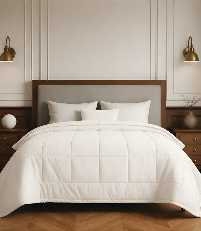 Jacquard Quilted Comforter White