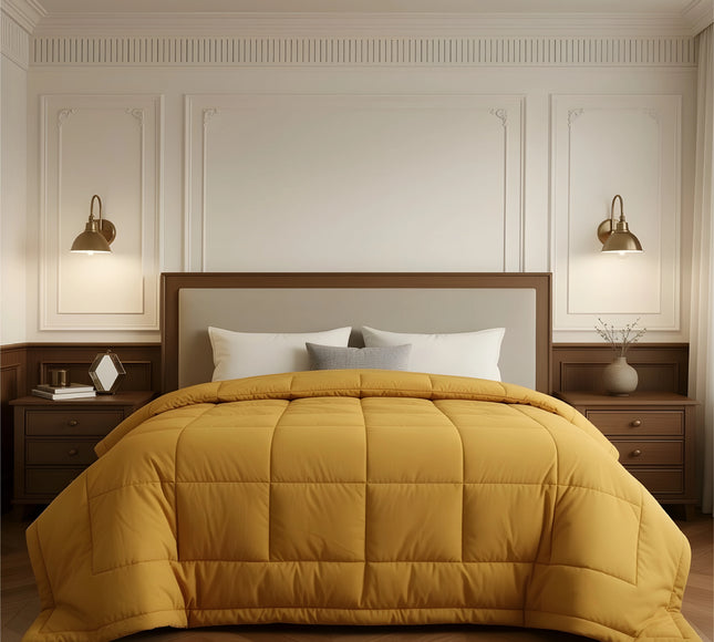 Jacquard Quilted Comforter Yellow