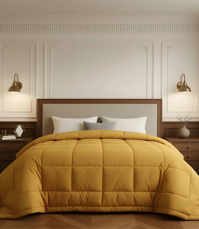 Jacquard Quilted Comforter Yellow