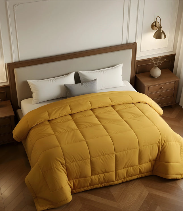 Jacquard Quilted Comforter Yellow