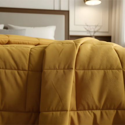 Jacquard Quilted Comforter Yellow