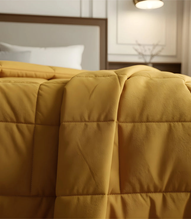 Jacquard Quilted Comforter Yellow