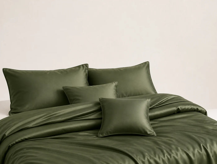 olive green silk bamboo sheet